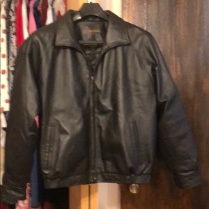 Men’s black leather jacket